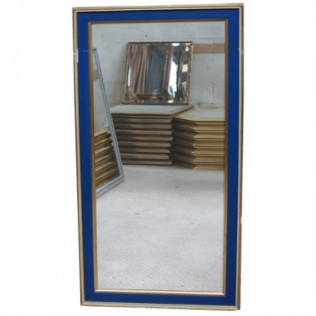 Blue and Gold Framed Mirror