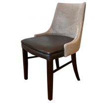 Grey Smooth Style Restaurant Suede Chair