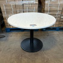 *Clearance* Werzalit White Marble 100cm Round Outdoor Top With Step Base