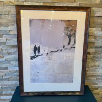 Winter Walks Art with Brown Frame