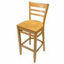 Light Wood Bar Stool With Back