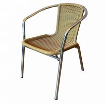 Sand Brown Wicker Outdoor Chair