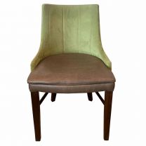 Green Suede Striped Back Style Chair