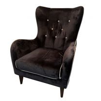 Ex 5 Star Hotel Grand Black Button Back Armchair