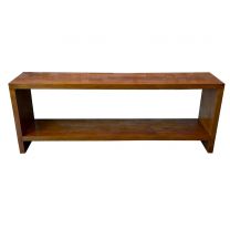 Oak Solid Wood Console Table with Bottom Shelf