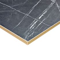 Black Marble With Matt Gold Trim Table Top