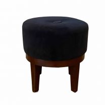 Low Blue Suede Stool