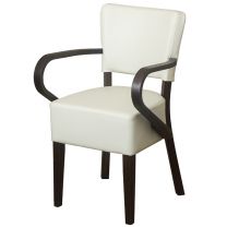 Belmont Cream Faux Leather Arm Chair
