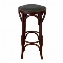 Used Bentwood High Stool with Green Seat Pad NB