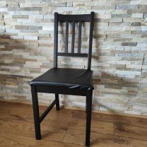 Black chair with seat pad