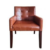 Square leather chair - Brown
