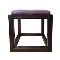 Mini stool with burgundy seat pad
