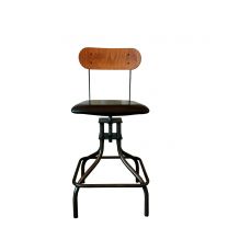 Industrial Bar Stool with a Steel Frame  