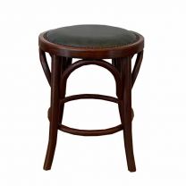 Used Bentwood Low Stool with Green Seat Pad NB