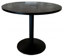 90cm Round Black Wood Veneer Table