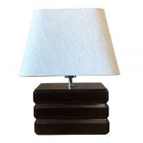Brown Solid Wooden Box Desk Lamp
