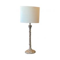Textured Silver Bedside Lamp