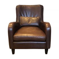 Real Brown Leather Armchair